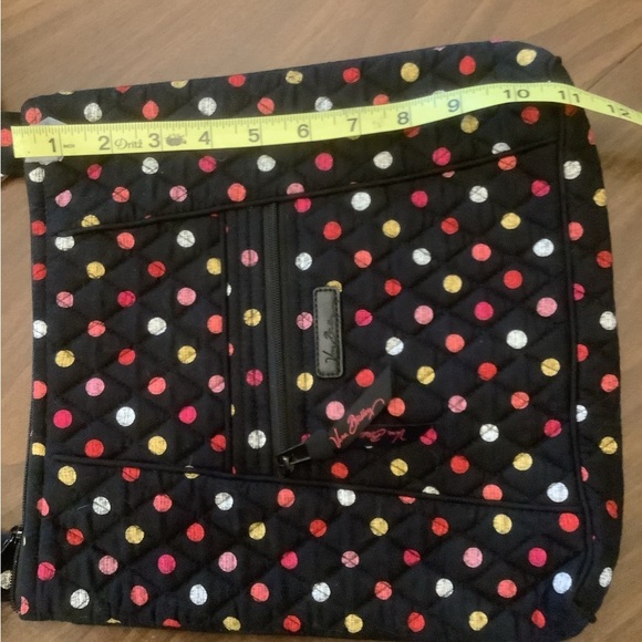 Vera Bradley Quilted Tote Bag Black Multicolor Polka Dots – Like New - Picture 8 of 10